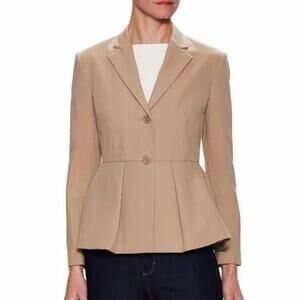 THEORY khaki tan braneve approach 2 button peplum blazer jacket size US 4